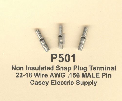 50 non insulated snap plug bullet terminal 22-18 wire 25 male &amp; 25 female molex for sale
