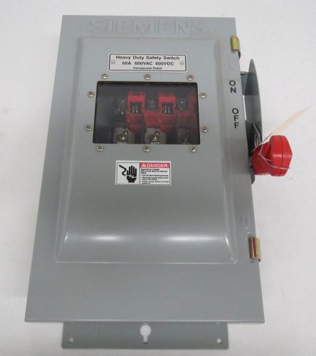 Siemens hnf362jw non-fusible 60a amp 600v-ac/dc 3p disconnect switch b294260 for sale