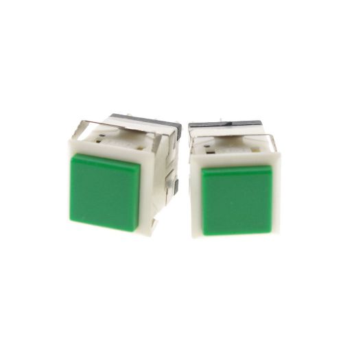(2)Green 6 Pin 17*17mm Mounting Hole Momentary Push Button Switch Without Light