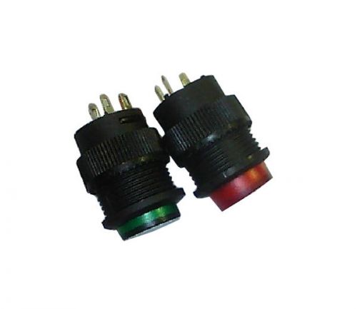 10pcs of Push button Switch Red and green color 3A 250V round type