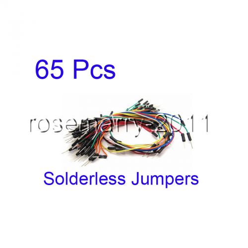 Male/male solderless flexible breadboard jumper cables/wires 65pcs for arduino for sale