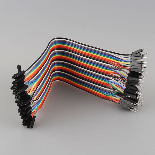 New 40PCS Dupont Wire Color Jumper Cable 2.54mm Male to Female 20cm For Arduino