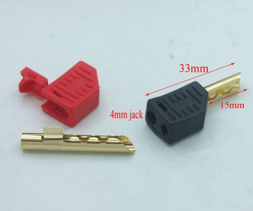 4PCS Gilded Male 4mm Banana Plug for 4.0mm Binding Post Test Probes
