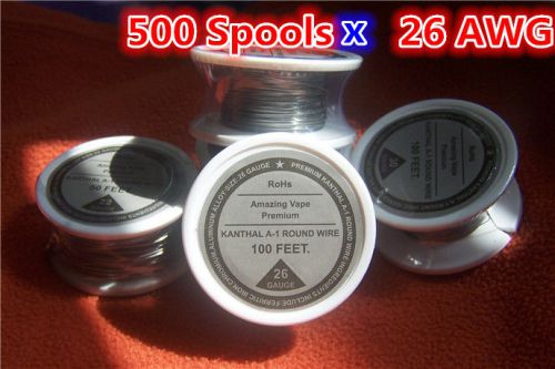 500 Spools x 100 feet Kanthal wire 26Gauge 26AWG (0.40mm) A1 Round Resistance !