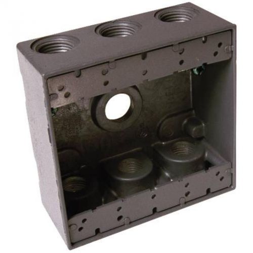 Hubbell weatherproof box double gang 7 3/4&#034; outlets gray 5348-0 outlet boxes for sale