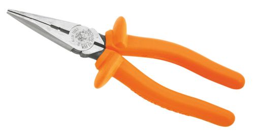 Klein d203-8n-ins insulated 8&#034; side-cutting &amp; stripping long nose pliers for sale