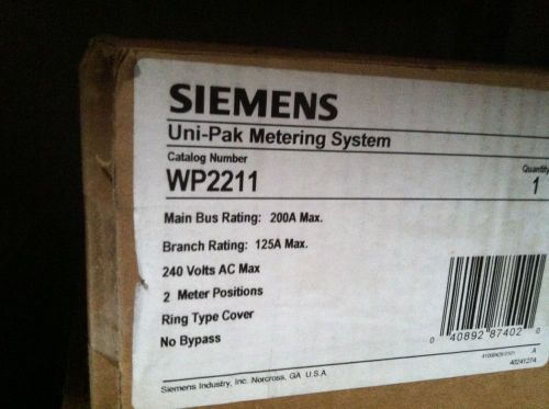 Siemens electric 2 meter  125a/2p wp2211 meter block  meter for sale