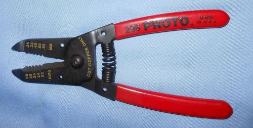 # 296 PROTO STRIPPING PLIERS -- WIRE STRIPPER / CUTTER made in USA