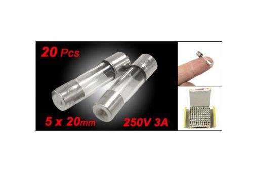 20 pcs 250v 3a 5 x 20mm quick blow glass tube fuses for sale
