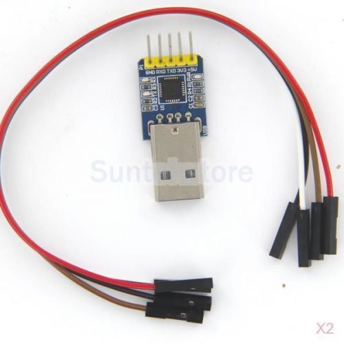 2x USB-A to TTL UART Module 5Pin CP2102 Serial Converter Transfer 4Pin Cable