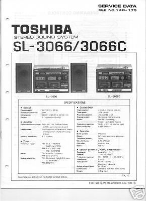 TOSHIBA SL3066/C SERVICE MANUAL ORIGINAL FREE USA SHIP