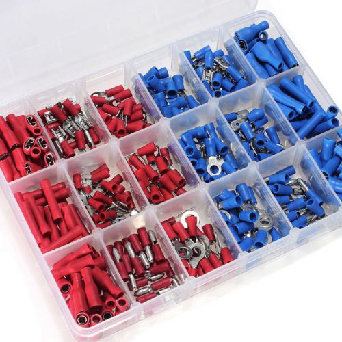 360pcs/lot insulated terminals electrical crimp connector wiring wire spade butt for sale