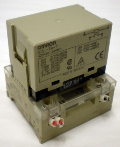 Omron g7l-1a-t relay 24vac with p7lf-06d base rail mount for sale