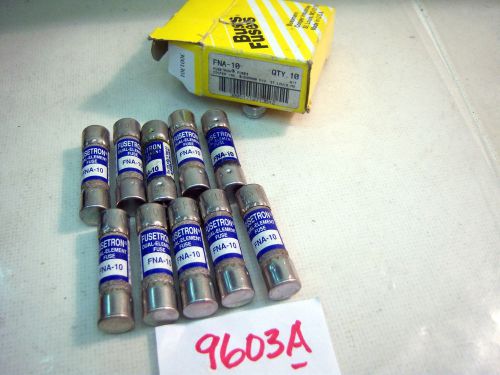 (9603 A) Lot of 10 Cooper Bussmann FNA-10 Fuses 10A Time Delay