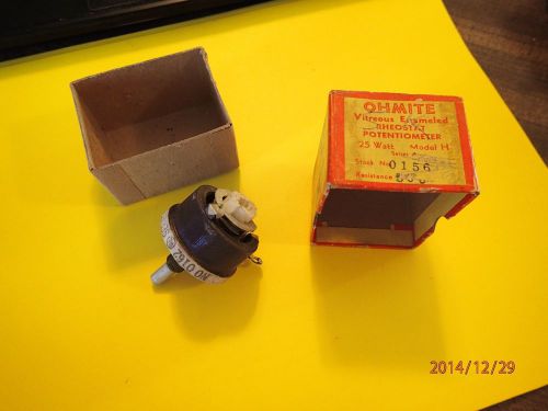 Vintage Electronic Part OHMITE Rheostat Potentiometer 0156 on Box