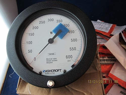 Ashcroft 6&#034; 0- 600 psi pressure gauge 1377as duragauge 6685-01-065-7042 (60-1377 for sale