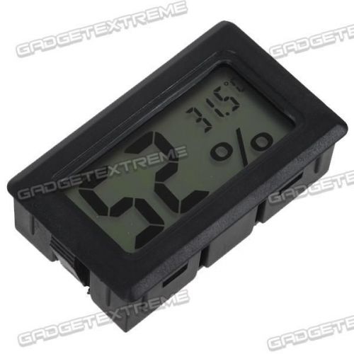 Mini digital temperature humidity meter gauge thermometer hygrometer lcd black e for sale