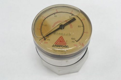 Anderson 9706179 liquid pressure 0-100psi 3-1/2 in gauge b221326 for sale