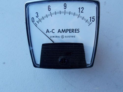 GENERAL ELECTRIC A-C AMPERES  0-15  TYPE A0-91 GAUGE
