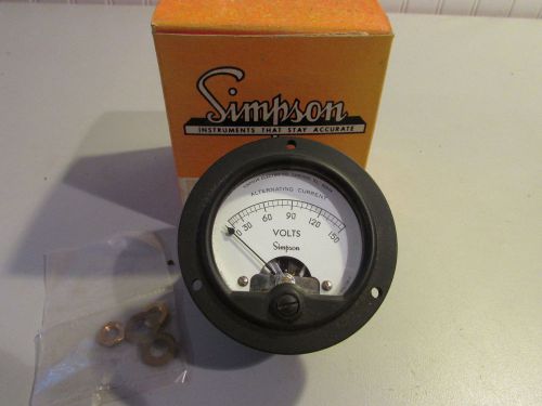 Simpson AC Meter Model 155 Cat No. 9310 Volts 0-150 AC