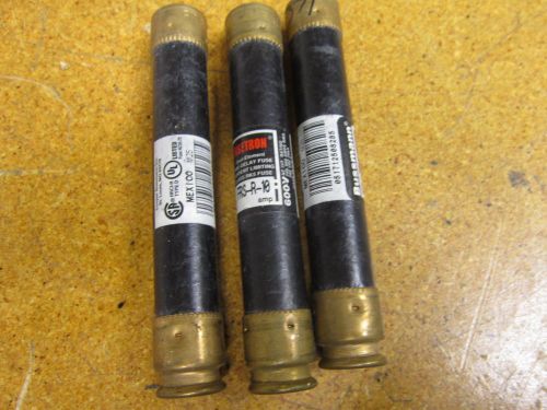 Fusetron FRS-R-10 Fuse Dual Element Time Delay Fuse RK5 10A 600V (Lot of 3)
