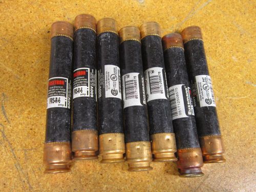 Fusetron frs-r-6 dual element time delay fuse 600v new (lot of 7) for sale