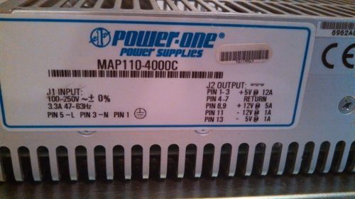Power One MAP110-4000C supply input J1 100-250V 3.3A 47-63Hz
