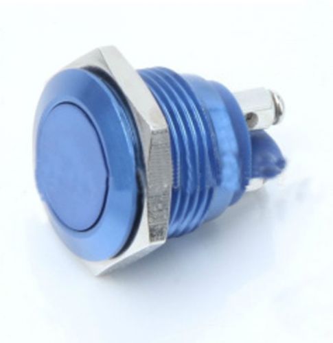 4X 16mm (Blue) Waterproof Flat Button Switch Momentary Stainless BEST US Metal