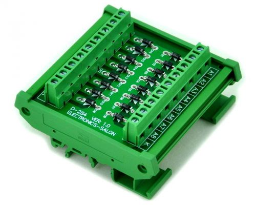 Din rail mount 1 amp 1000v common cathode 16 diode network module, 1n4007. for sale