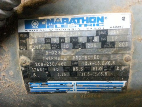 Marathon 5hp 3phase motor