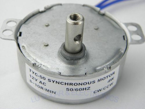 Ac 12v 8-10rpm small synchronous motor cw ccw tyc50 gear motor stock for project for sale