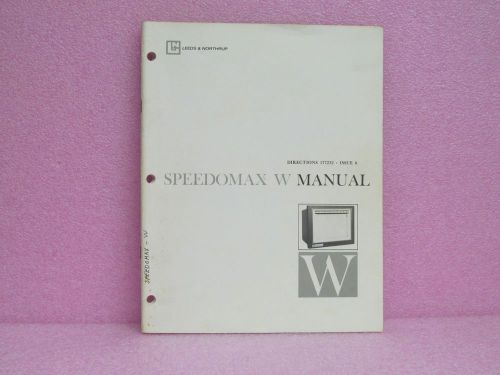 Leeds &amp; Northrup Manual Speedomax W Recorder Directions Man. w/Schem., Issue 6