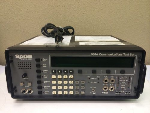 Sage Instruments 930A Analog DS1 PCM Communications Test Set
