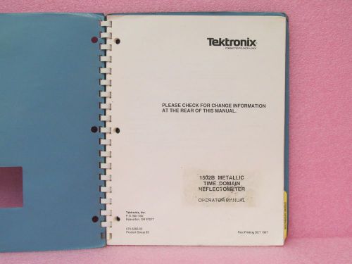 Tektronix 1502B Time Domain Reflectometer Operation Manual (10/87)