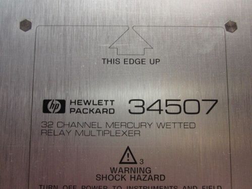 Hewlett 34507 34507A 34507B 32 Channel Mercury Wetted Relay Multiplexer warranty