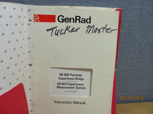 GENERAL RADIO MODEL 1616 &amp; 1621: Capacitance Bridge - Instruct Man w/schematic