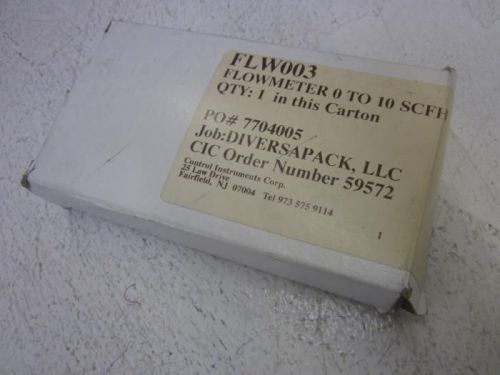 CONTROL INSTRUMENTS CORP. FLW003 FLOW METER 0-10 SCFH SMR1-010241 *NEW IN A BOX*
