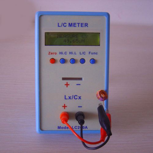 Digital LC 200A Inductance Capacitance Meter Multimeter with USB Test Clip Leads