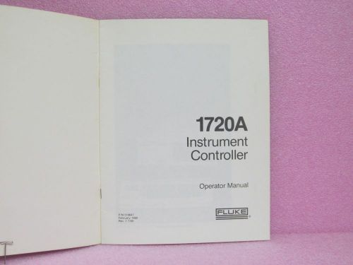Fluke Manual 1720A Instrument Controller Operator Manual (Rev. 7/80)