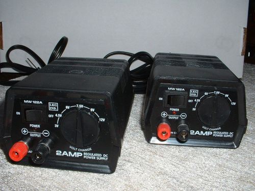 Two LKG Industries, MW 122A Multi-Voltage 2 Amp Regulated DC Power Supplies