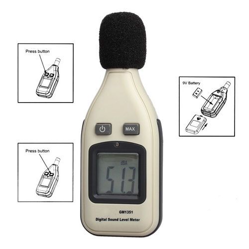 Digital Mini LCD Audio Sound Noise Level Meter Decibel Monitor Pressure Tester