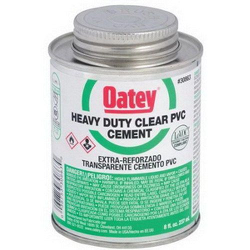 Oatey SCS 30863 Clear PVC Heavy-Duty Cement, 8 oz Can