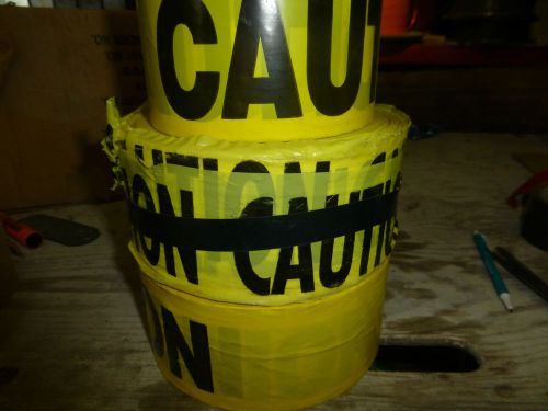 YELLOW SAFETY SIGN TAPE 1 ROLL &#034;CAUTION&#034; NON STICK 3&#034; INCHES APX 800&#039; FEET