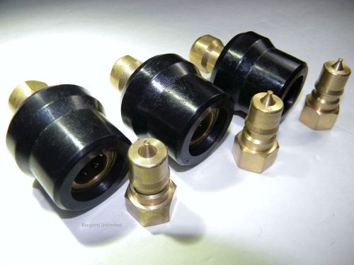Carpet cleaning 1/4 brass m/f quick disconnect w/heat shield (set of 3) for sale