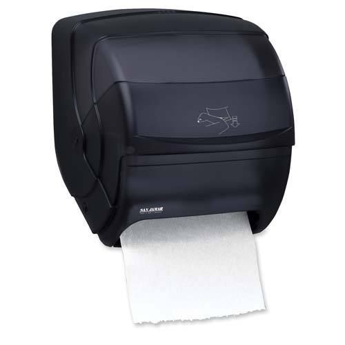 San jamar integra&amp;trade; lever action hard roll paper towel dispenser, smoke for sale