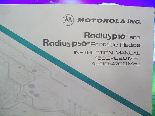 Motorola Radius P10/P50 Portable Radio Instruction Manual - 68P81054C20-A