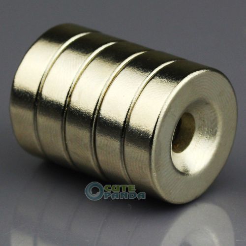 Strong N50 5x Round Neodymium Counter Sunk Magnets 18 x 5mm Hole 5mm Rare Earth