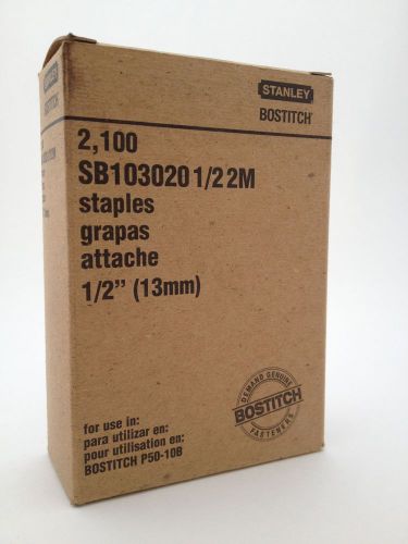 6 boxes genuine stanley bostitch sb103020 (2,100 ct each) 1/2&#034; staples p50-10b for sale