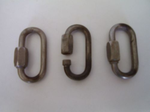 Three maillon rapide steel oval screw links 3/8&#034; for sale