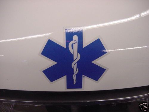 4&#034; star of life - ambulance decal -blue w/ white border for sale